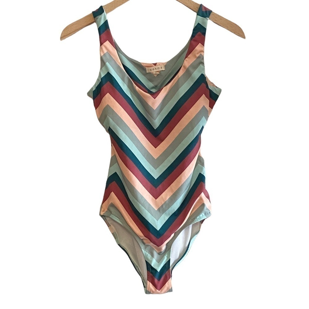 Bohme women’s one piece striped bathing suit size XS